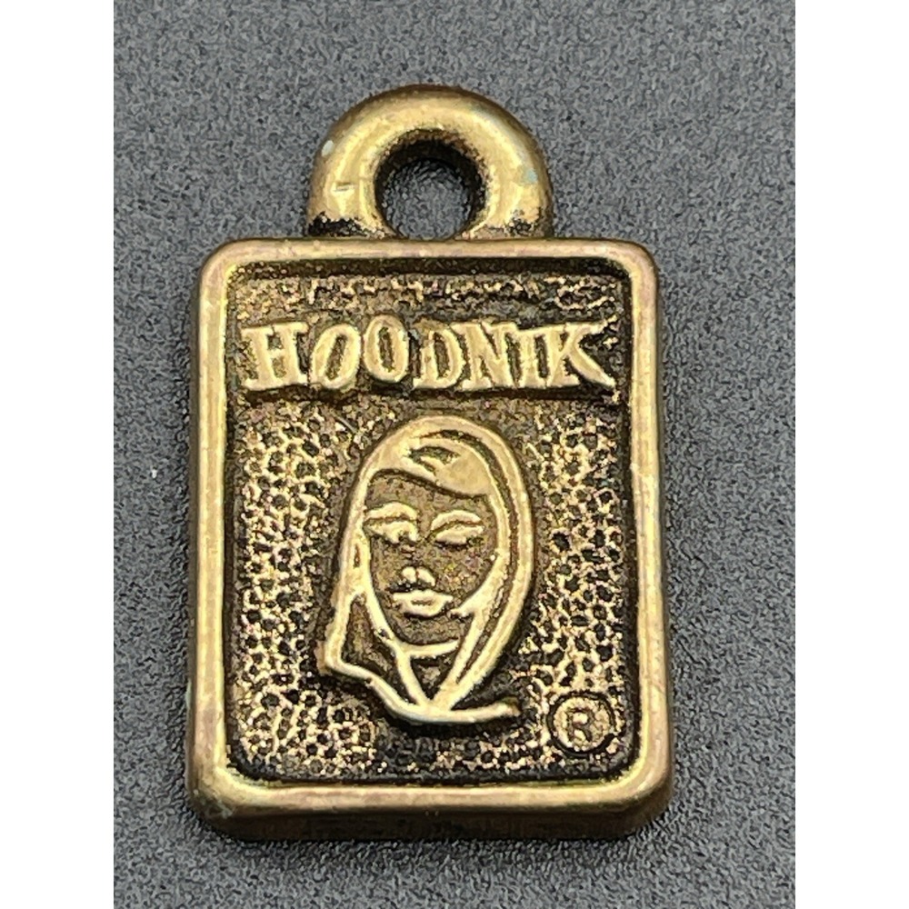 Vintage Hoodnik Robin Hoodnik Charm Pendant Gold Tone Face Tag